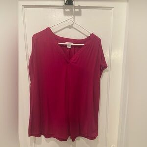 Liz Claiborne Red Relaxed Blouse